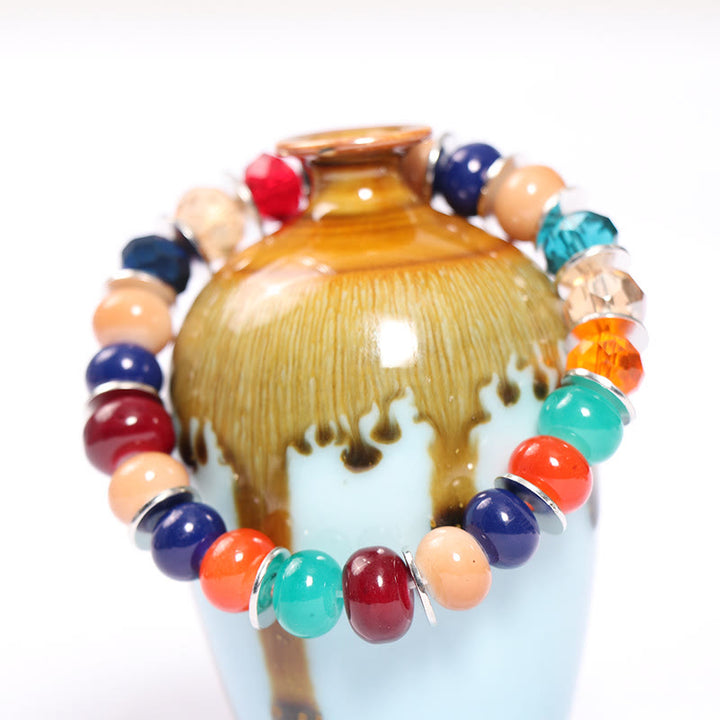 Juego de pulseras con cuentas y colgante de corazón con alas de elefante de Olivenorma 