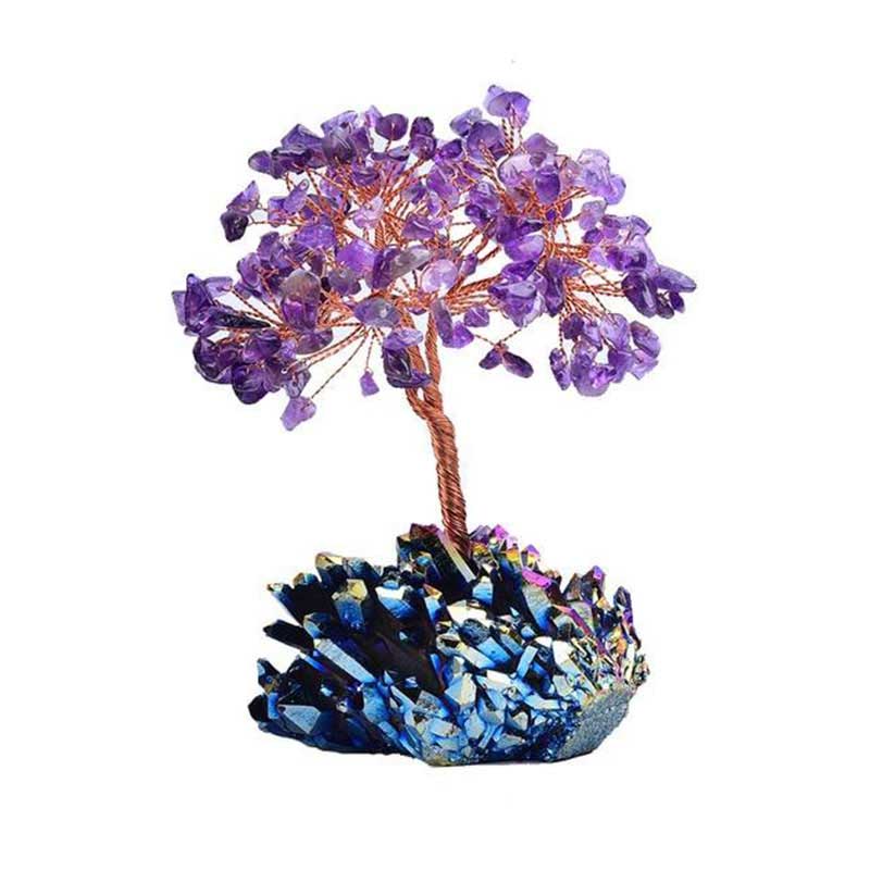 Meditación orgónica con amatista de Olivenorma, árbol de la purificación del Feng Shui