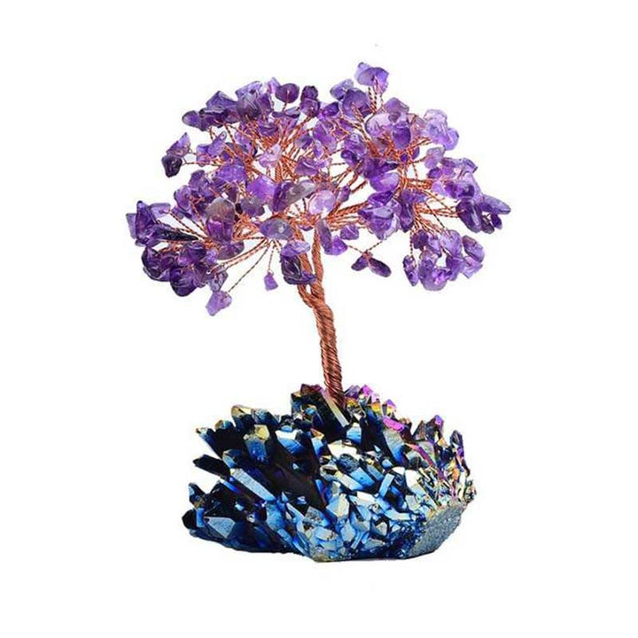Meditación orgónica con amatista de Olivenorma, árbol de la purificación del Feng Shui