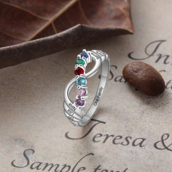 Anillo de la suerte con 12 piedras de nacimiento de color de Olivenorma