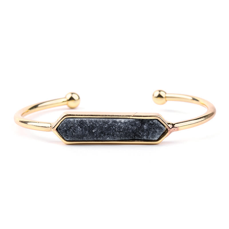 Pulsera de cobre y metal con cristales naturales de Olivenorma