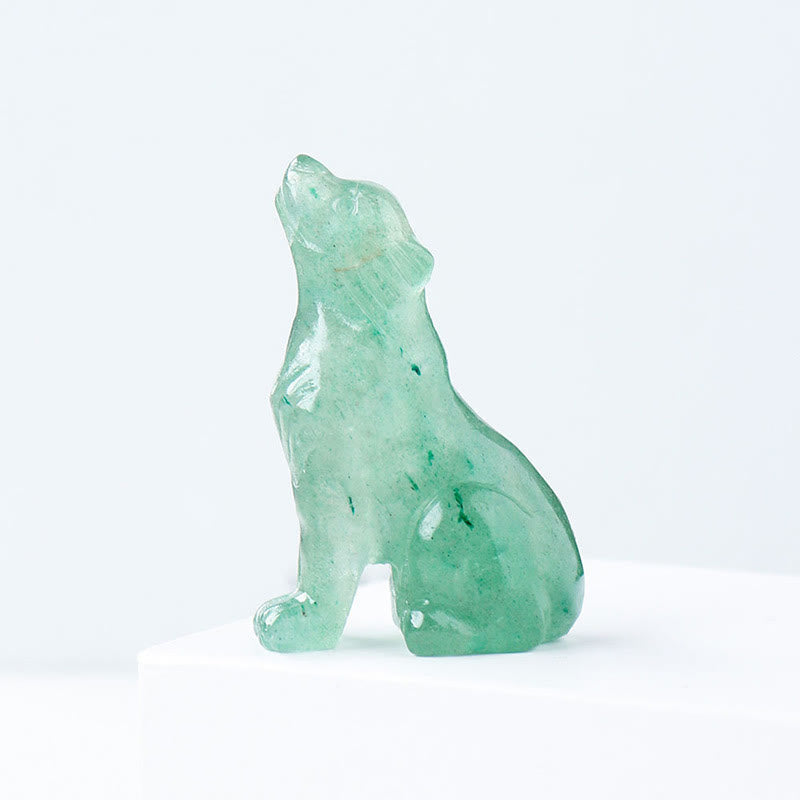 Adorno de piedra preciosa con forma de niño lobo de cristal natural de Olivenorma 