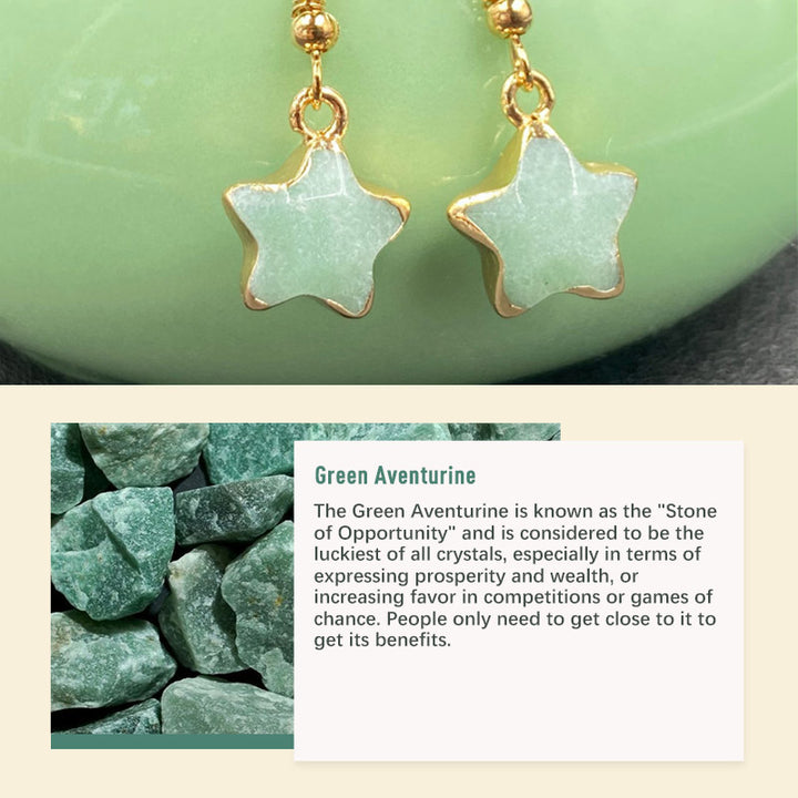 Pendientes de piedra de cristal natural
