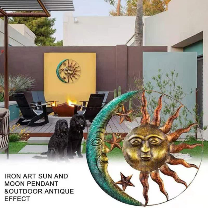 Decoración de pared con cara de sol y luna de Olivenorma