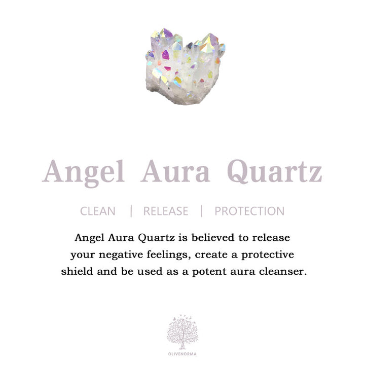 Varitas de cristal de cuarzo con aura de ángel de Olivenorma para decoración con piedras preciosas