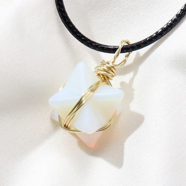 VEHÍCULO DE LUZ DIVINA - Collar Merkaba de Cristal 