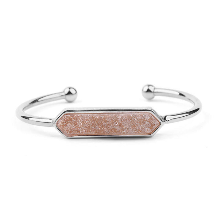 Pulsera de cobre y metal con cristales naturales de Olivenorma