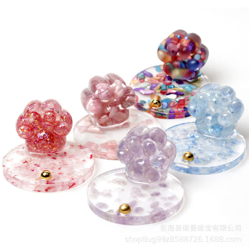 Soporte para teléfono móvil con forma de garra de gato de piedra natural epoxi de Olivenorma
