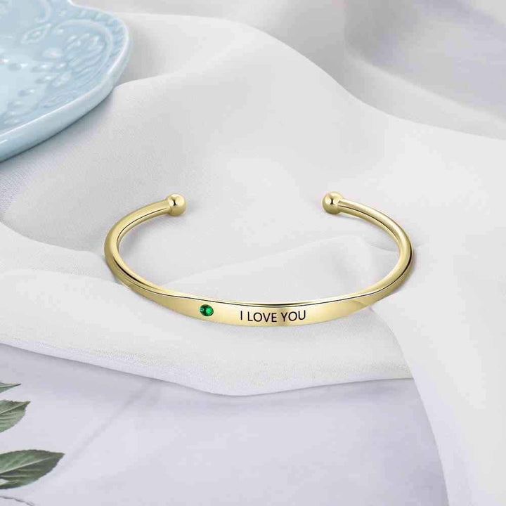 Pulsera personalizada con grabado de piedra natal de Olivenorma