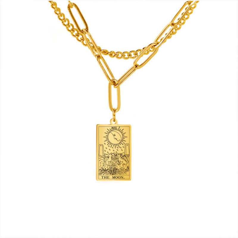 Collar de doble cadena con la carta del tarot de Olivenorma