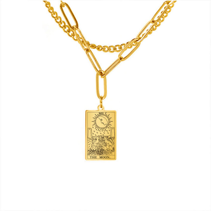 Collar de doble cadena con la carta del tarot de Olivenorma