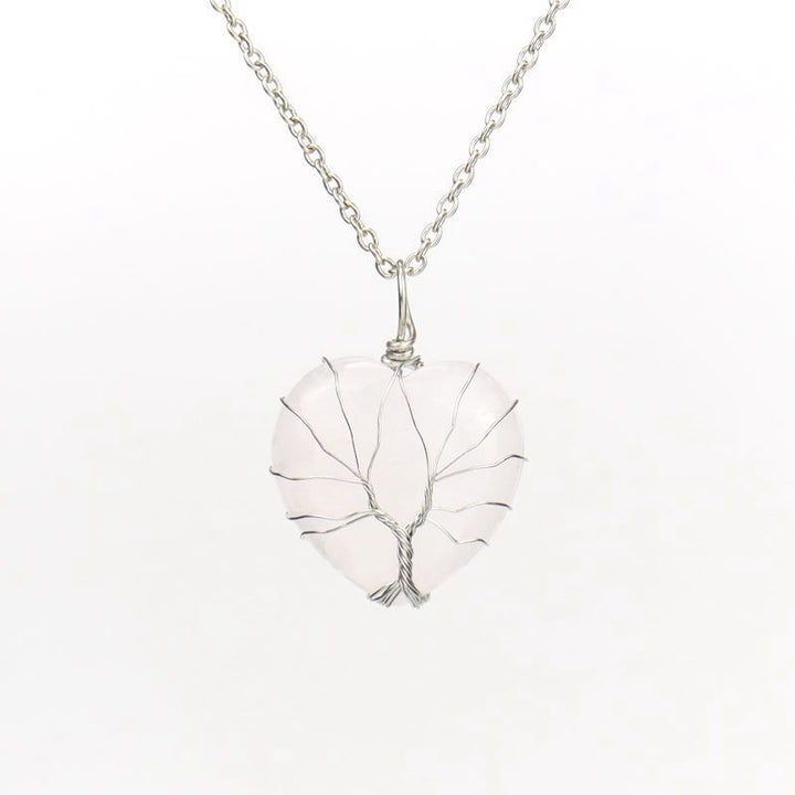 Collar de corazón de cristal natural Olivenorma