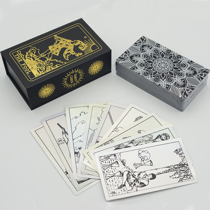 Baraja de tarot con láser brillante y lámina dorada bronceadora de Olivenorma