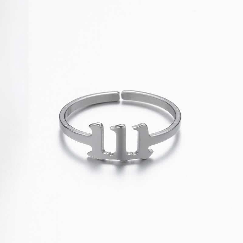 Anillo de la suerte minimalista con número angelical
