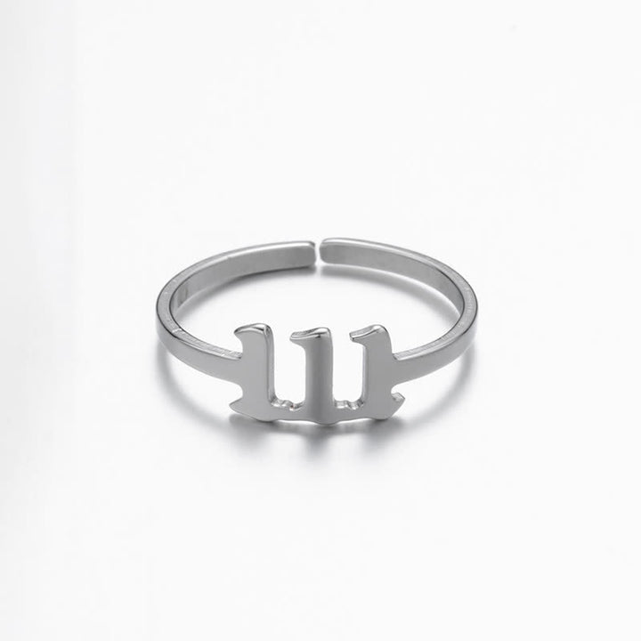 Anillo de la suerte minimalista con número angelical