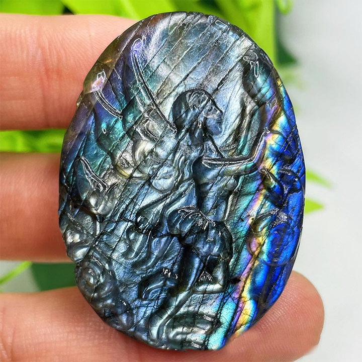 Adornos de piedra lunar con forma de labradorita natural de Olivenorma