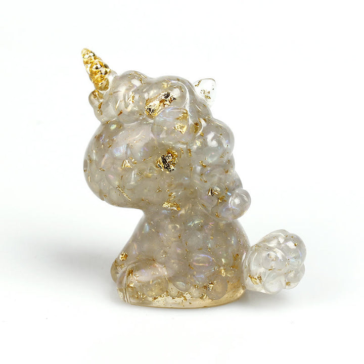 Decoración con piedras preciosas de unicornio de cristal de Olivenorma