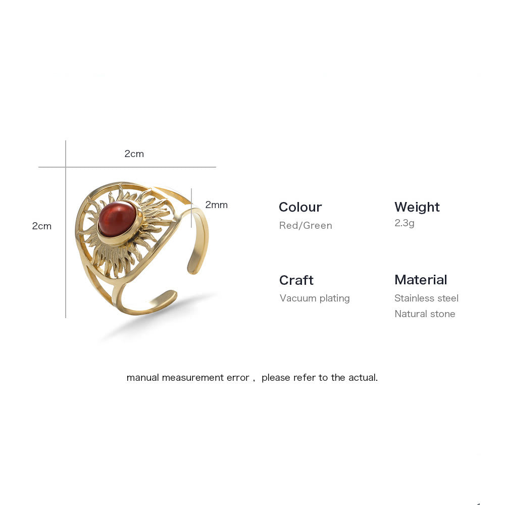 Anillo de jade verde celestial “Sun Arise” de Olivenorma