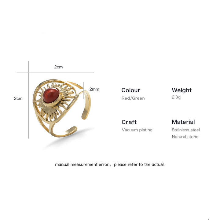 Anillo de jade verde celestial “Sun Arise” de Olivenorma
