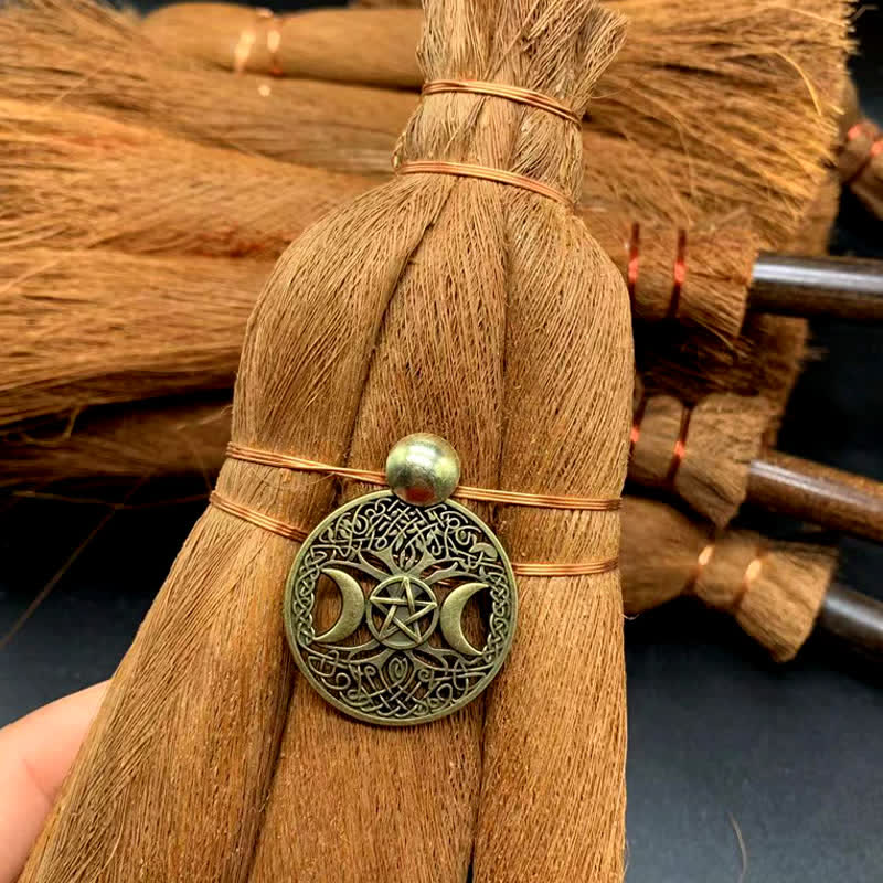 Adorno de escoba mágica de bruja del árbol de la vida de Olivenorma 