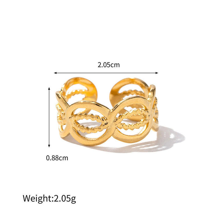 Anillo irregular ajustable de malaquita natural de Olivenorma