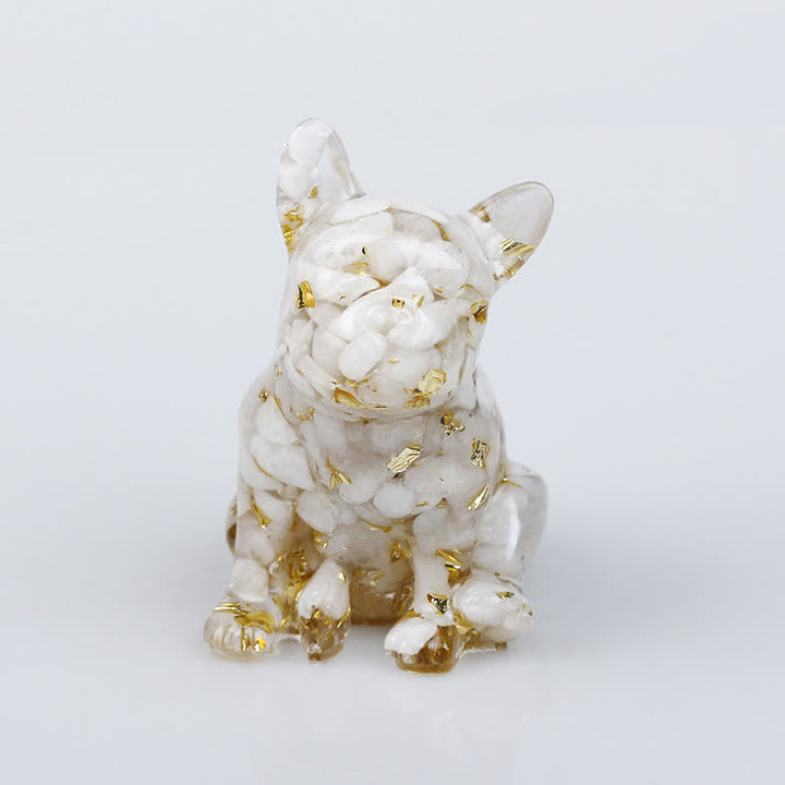 Adorno con piedras preciosas de bulldog francés de cristal de Olivenorma