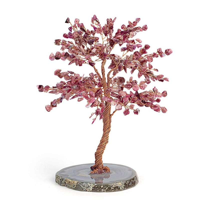 Árbol de Feng Shui de turmalina roja con bendiciones lujosas de Olivenorma