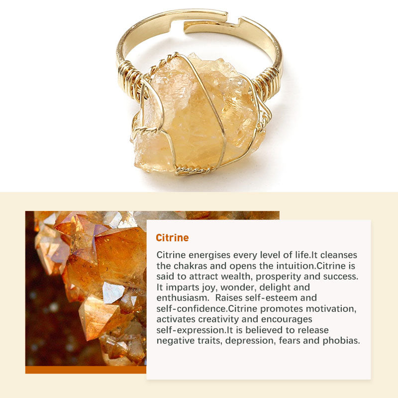 Anillo irregular de cristal natural