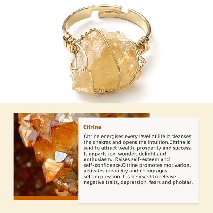 Anillo irregular de cristal natural