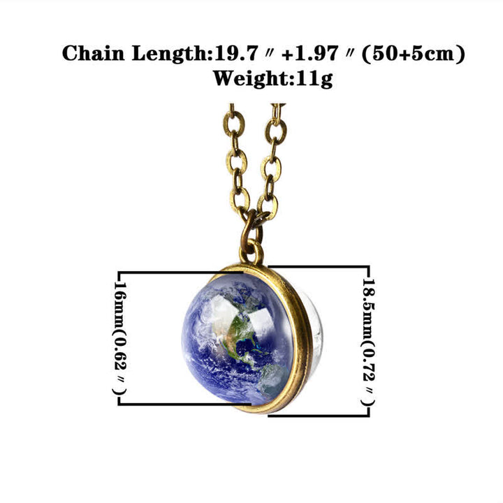 Collar con planetas y bolas de cristal de doble cara de Olivenorma