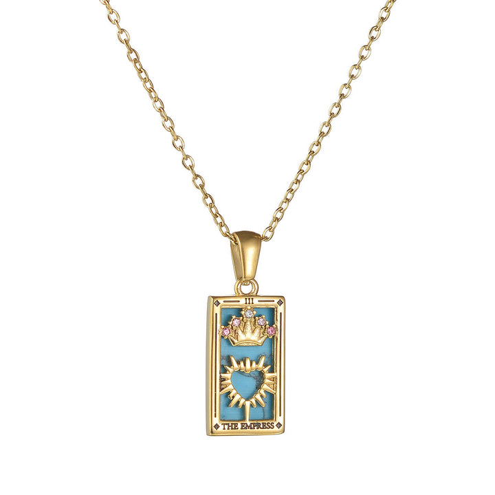 Collar con el signo del tarot "Sol, Amantes, Estrella y Luna" de Olivenorma
