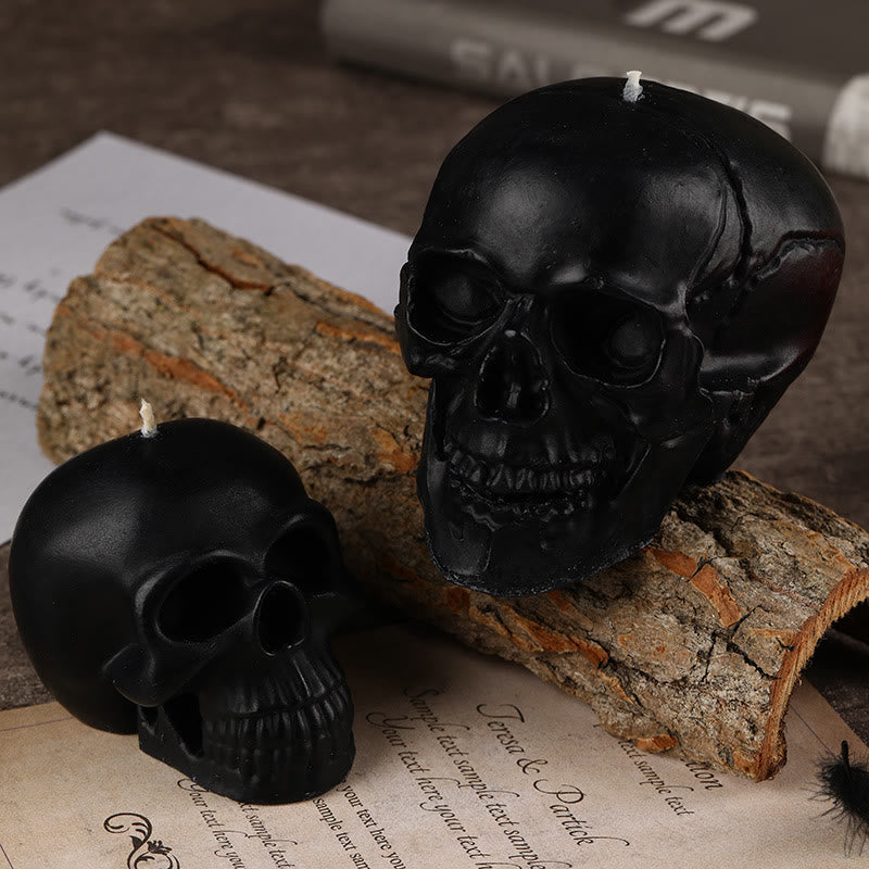 Vela perfumada con forma de calavera y calabaza de Olivenorma