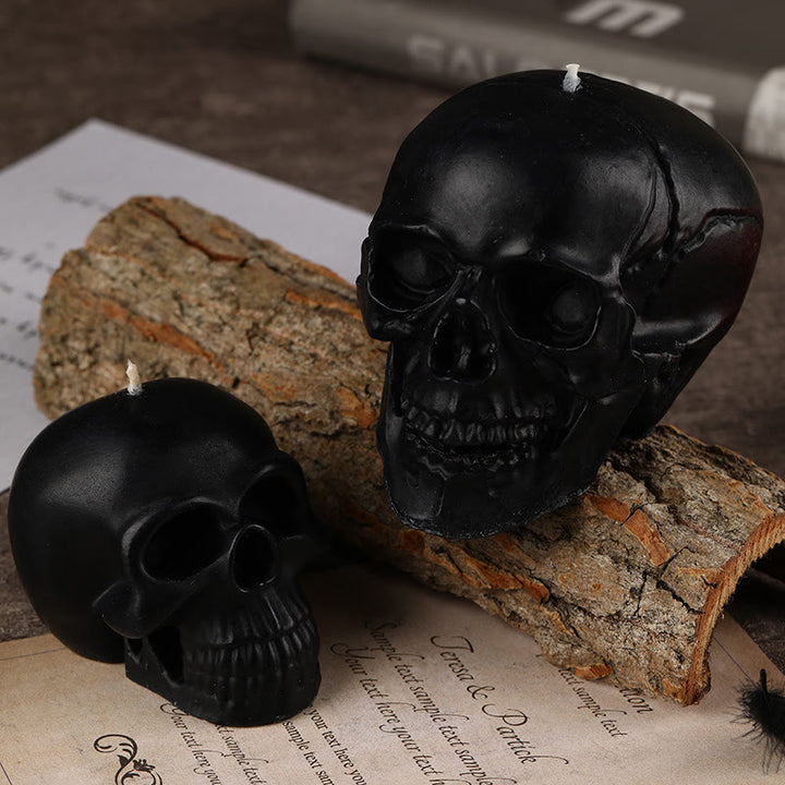 Vela perfumada con forma de calavera y calabaza de Olivenorma