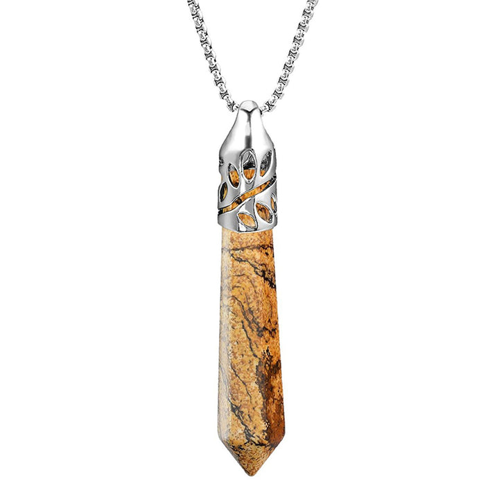 Collar de piedras preciosas protectoras con forma de bala de cristal