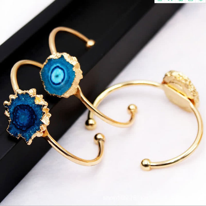 Pulsera de piedras preciosas naturales con forma de girasol irregular