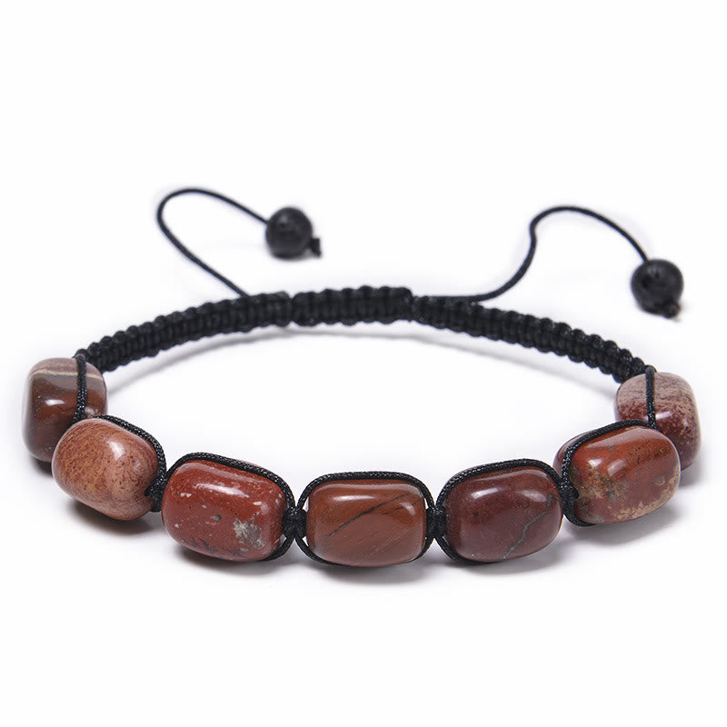 Pulsera trenzada con cuentas de piedras preciosas de cristal de 7 chakras para hombre de Olivenorma