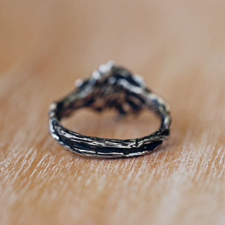 Anillo de luz lunar de piedra lunar Olivenorma