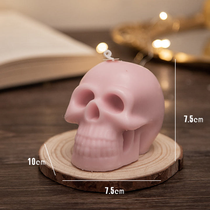 Vela perfumada con calavera multicolor de Olivenorma