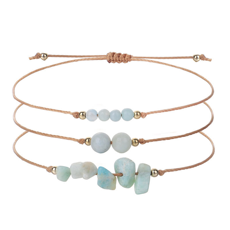 Juego de pulseras trenzadas con cuentas de grava de Olivenorma