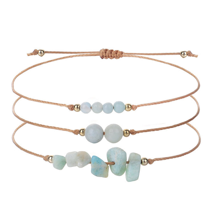 Juego de pulseras trenzadas con cuentas de grava de Olivenorma