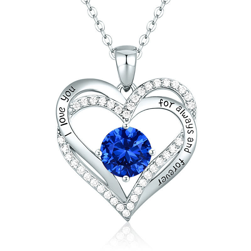 Olivenorma "Te amo por siempre y para siempre" - Collar de corazón en tono de nacimiento 