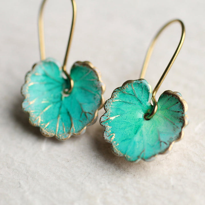 Pendientes de hojas de turquesa de Olivenorma 
