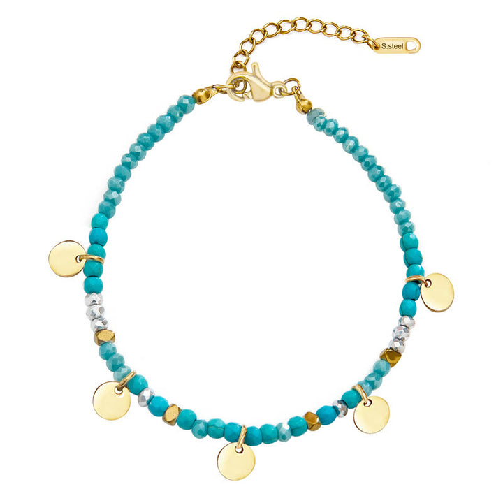 Juego de pulseras apilables con estrellas de turquesa natural de Olivenorma 