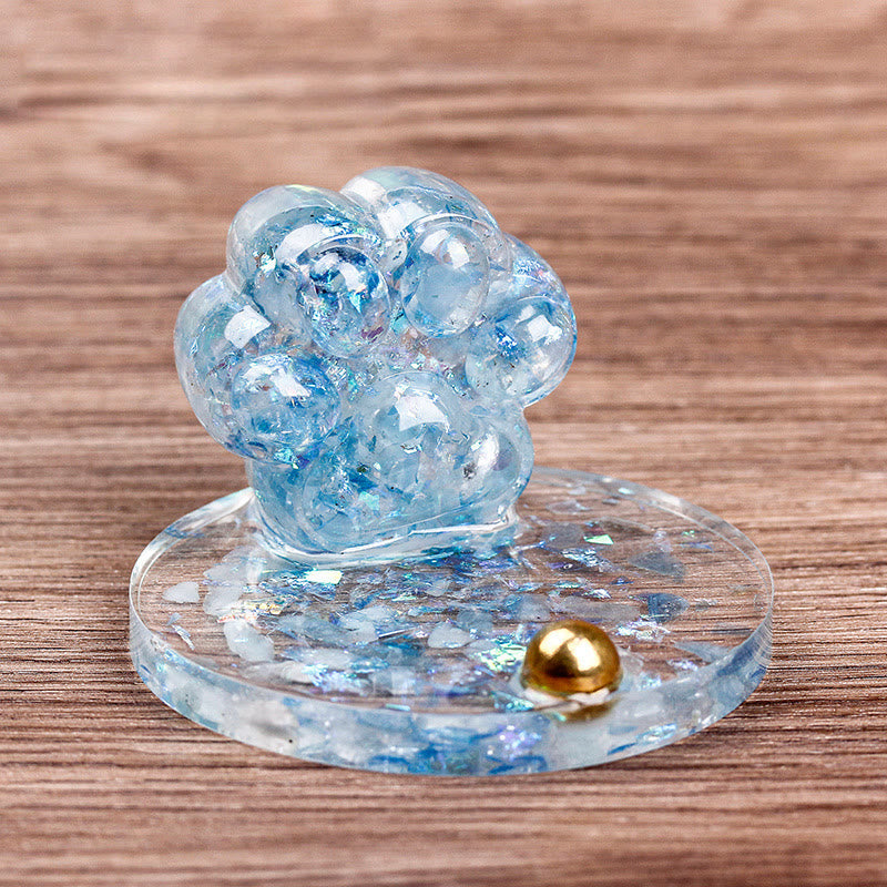 Soporte para teléfono móvil con forma de garra de gato de piedra natural epoxi de Olivenorma