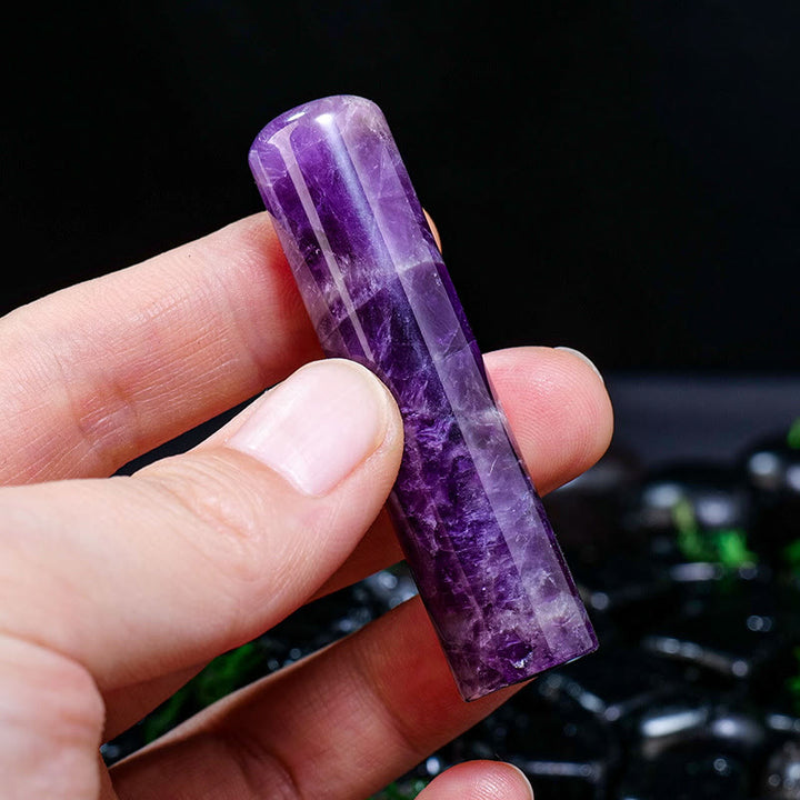 Adorno cilíndrico de cristal de chakra natural de Olivenorma, decoración con piedras preciosas