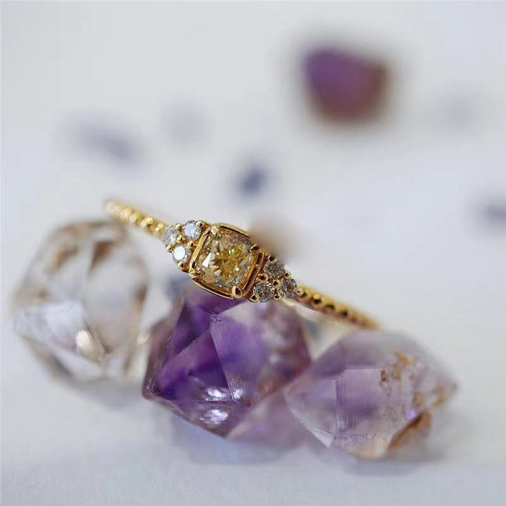 Anillo delicado de citrino natural de Olivenorma