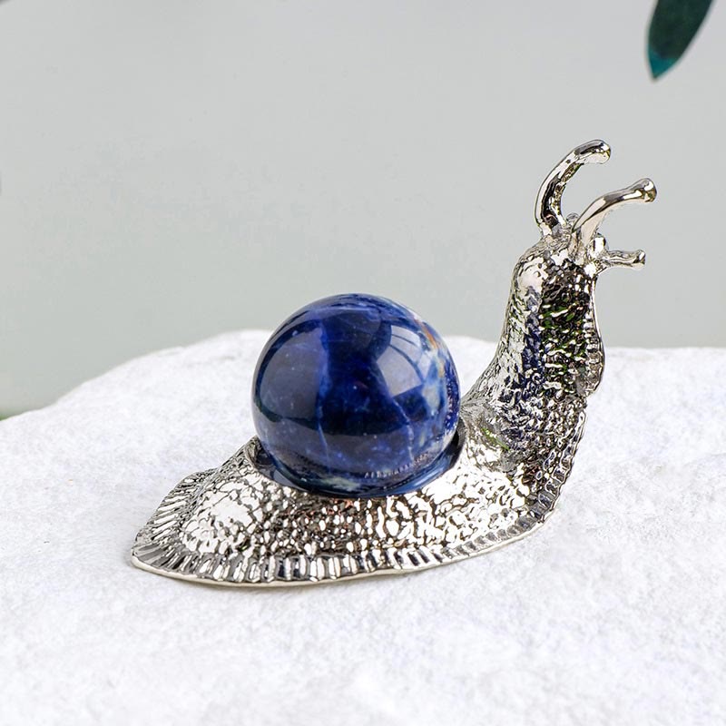 Soporte para bolas de cristal natural de Olivenorma, pequeño caracol decorativo con piedras preciosas