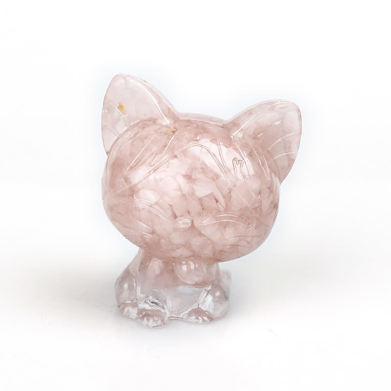 Adorno con piedras preciosas de gato de cristal natural de Olivenorma