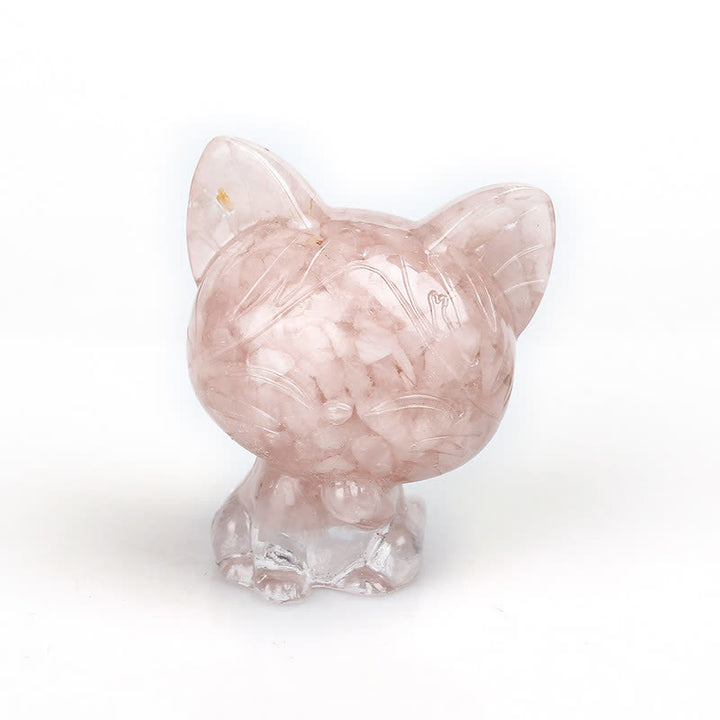 Adorno con piedras preciosas de gato de cristal natural de Olivenorma