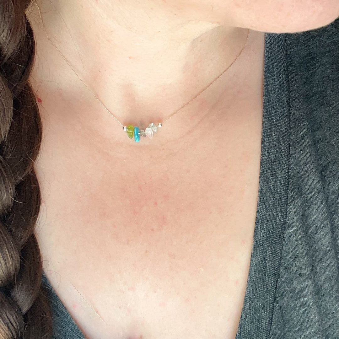 Gargantilla con signo del zodiaco de piedra natural Olivenorma